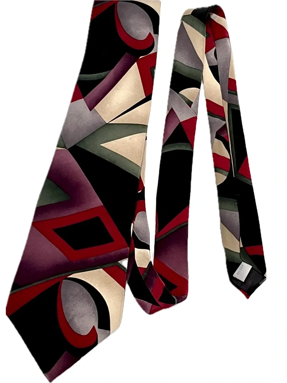 Vintage Pierre Cardin Silk Tie Designer Abstract Geometric Art Deco Mod Retro